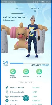 Pokemon go Level 34 konto