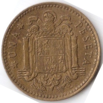 HISZPANIA 1 peseta 1963 (65 w gwiazdce), KM# 775