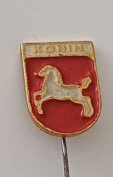 Stara przypinka PRL metalowy znaczek Konin 