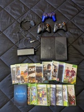 Xbox 360 + gry + kontrolery + headset