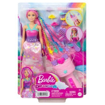 Lalka Barbie Księżniczka Zakręcone Pasemka 