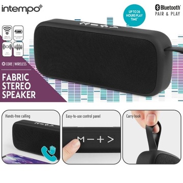 Głośnik stereo Intempo Fabric EE4296BLKSTKUK