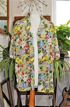 Vintage Wiosna Piekna Bluzka w Kwiaty 