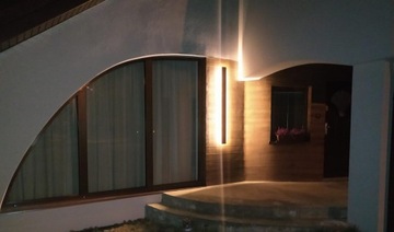 Lampa na elewację, taras, balkon 50 cm. Czarna mat