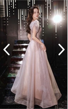 Sukienka prom dress princess dress pink brokatowa 