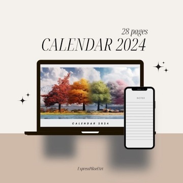 Kalendarz 2024 z obrazkami - cyfrowy - PDF