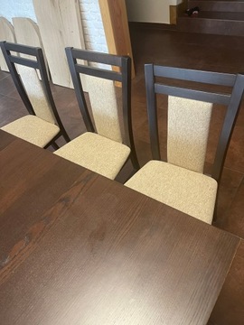Krzesła stołowe kolor wenge ,tapicerowane, Ikea