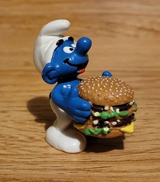 Schleich smerf z hamburgerem figurka limited 1996