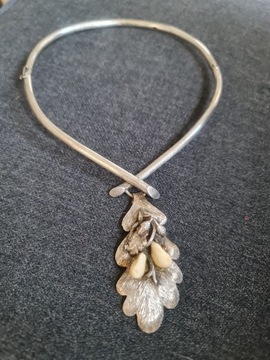 Naszyjnik srebrny z grandlami- biżuteria myśliwska
