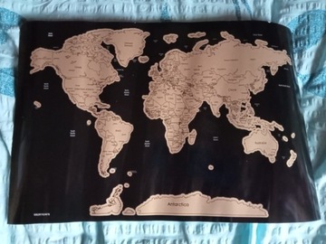 Mapa Świata zdrapka 43x28 cm