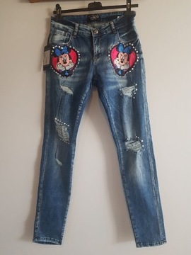 Philipp Plein spodnie jeans , Mickey Mouse M