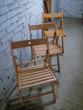 3 Krzesła składane IKEA TERJE