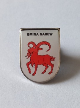 Herb gmina Narew przypinka pin odznaka wpinka