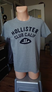 Hollister t-shirt męski M/L szary melanż lato