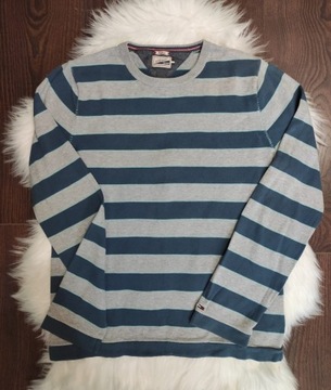 Niebieski sweter w paski Tommy Hilfiger M