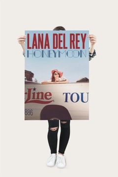 B. DUŻY piękny plakat muzyczny LANA DEL REY płótno