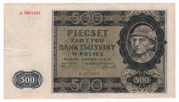 500 złotych 1940 - A 3801424