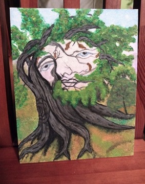 Obraz drzewo z twarzą Jezusa 