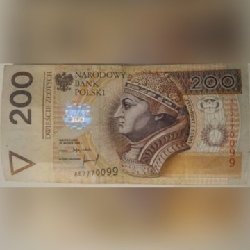 banknot kolekcjonerski 200 zł        AE7770099