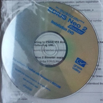 Program do edycji wideo Edius Neo 2.1 Booster na DVD od GrassValley + klucz
