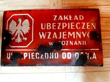 Tablica emaliowana z Poznania z okresu międzywojen