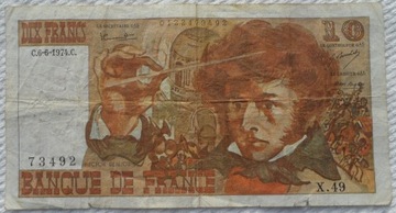 Francja 10 franków 1974 Kompozytor Hector Berlioz