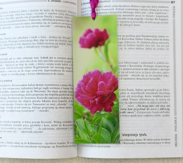 Zakładka do książki - kwiaty piwonii