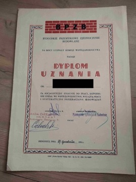 Dyplomy uznania - 1951, 1954 r