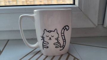 Kubek ceramiczny ręcznie malowany w kotki 