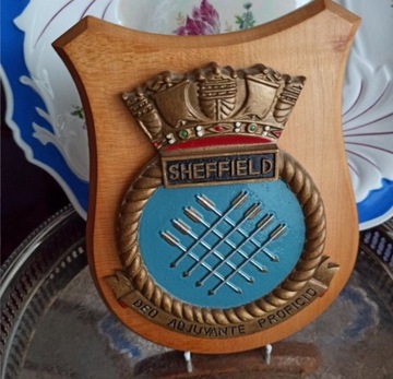 Drewniana odznaka okrętowa zawieszka Sheffield