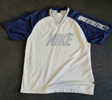 Koszulka T-shirt sportowa Nike biała, granatowa