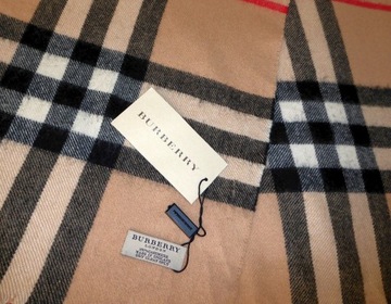 Szalik BURBERRY Kaszmir Welniany Cashmere London