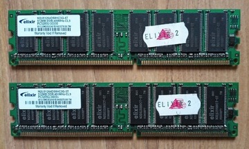 Pamięć RAM 2x 512MB DDR 400 Elixir M2U51264DS8HC3G