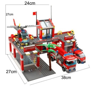 Klocki na wzór LEGO REMIZA STRAŻACKA straż pożarna