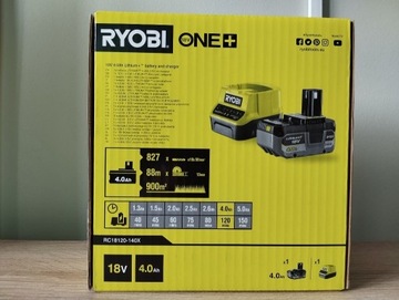 Akumulator Ryobi 4.0 ah + ładowarka- RC18120- 140x