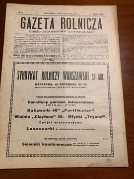 Gazeta Rolnicza  No 6.      1924 r