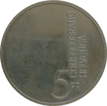 Szwajcaria 5 francs 1985, KM#64