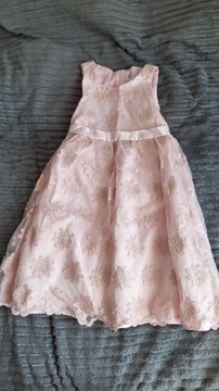 Różowa sukienka 128 smyk komunia dziewczynka