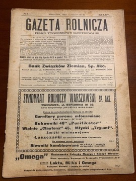 Gazeta Rolnicza  No 5. 1924 r