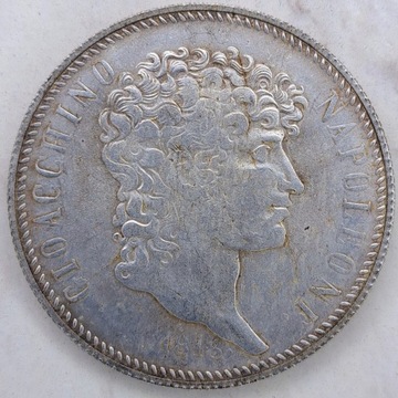 Stara Moneta Włochy Neapol 5lir Joachim Murat 1813