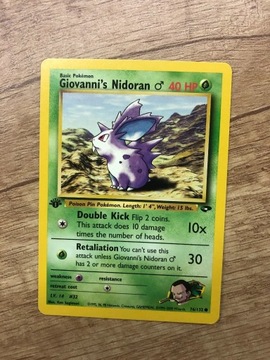 Karta pokemon Giovanni's Nidoran gym 1 edition 76/132