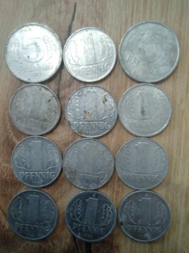 Duży zestaw monet NRD