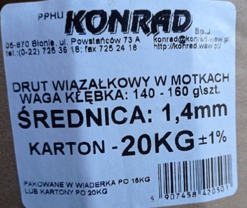 Drut wiązałkowy w motkach 