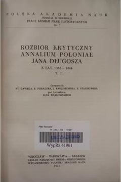 Rozbiór krytyczny annalium Poloniae Jana Długosza