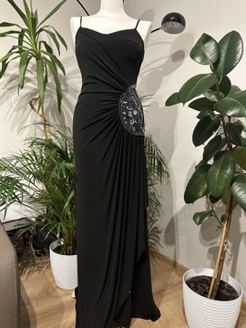 Sukienka wieczorowa długa czarna 36 na wesele
