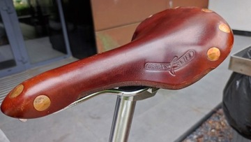 siodełko rower skórzane Brooks Swift Chrome brąz