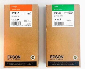 Tusz Oryginalny EPSON T913A ORANGE/T913B GREEN