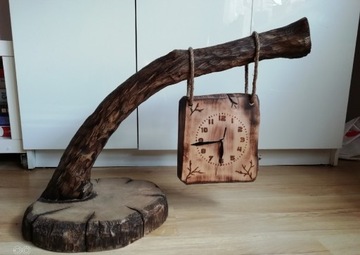 Zegar drewniany ręcznie robiony
