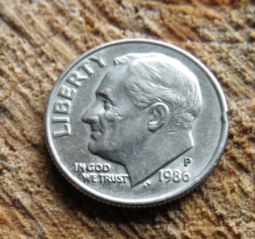 Moneta One Dime 10 Centów USA 1986 r., P