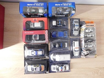 Kolekcja modeli pojazdów policyjnych 14 sztuk nowe